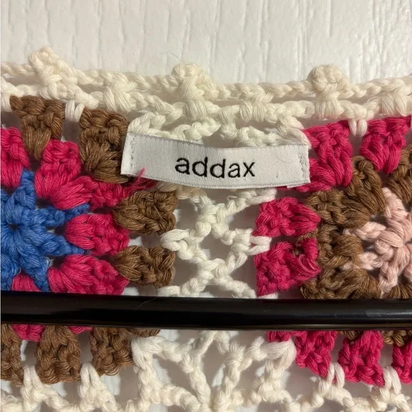 Addax Handmade Knitted Crochet Granny Square Floral Boho Hippie Colourful Vest - Picture 7 of 7